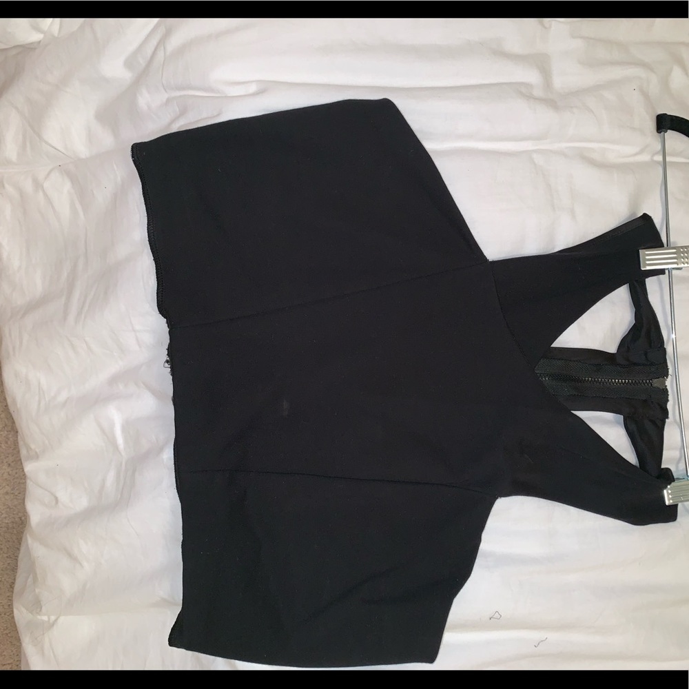 Halter black crop top